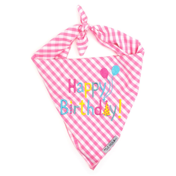 Pink Happy Birthday Bandana